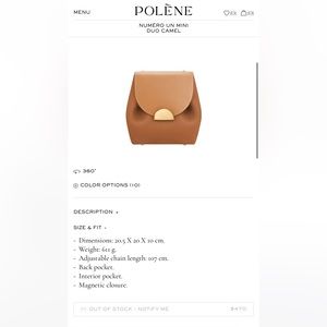 Gently used Polene Numéro Un Mini- Édition Duo Camel